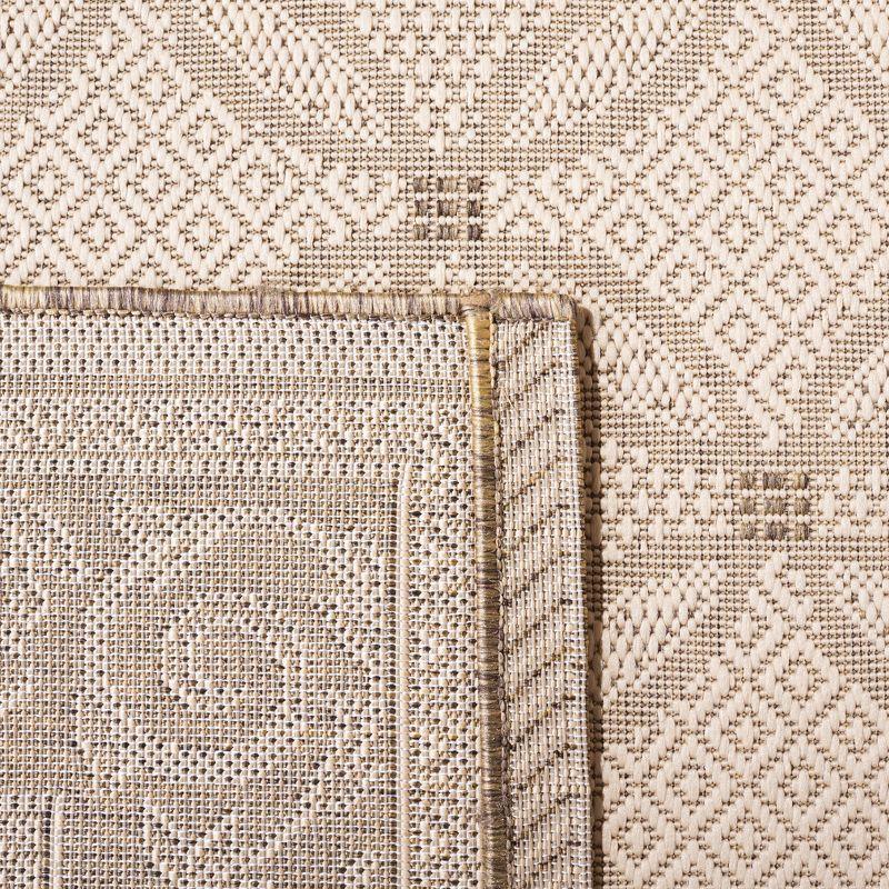 Courtyard CY1502 Power Loomed Indoor and Outdoor Area Rug - Natural/Brown - 4'x5'7" - Safavieh