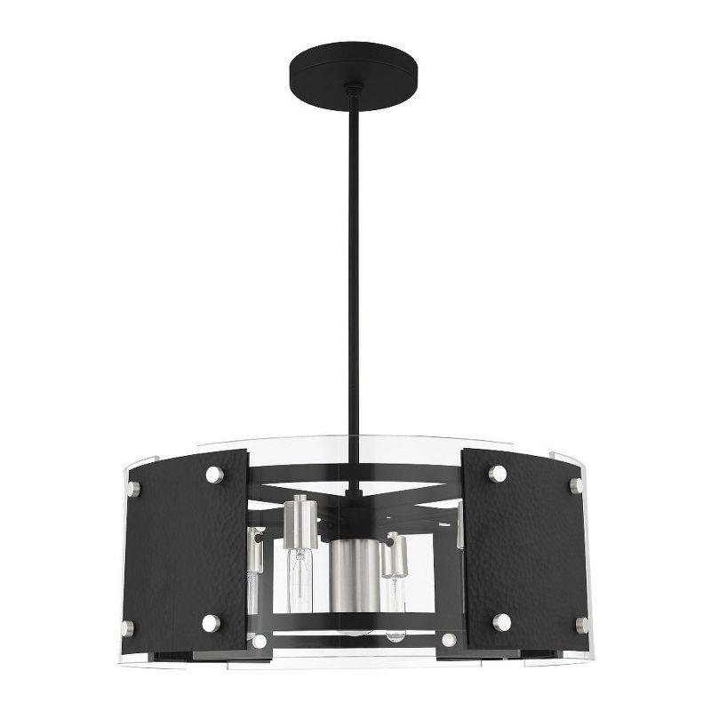 Barcelona Black and Brushed Nickel 7-Light Pendant Chandelier