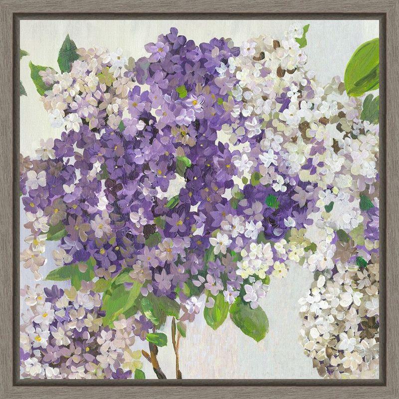 Purple and White Hydrangea Canvas Wall Art Print