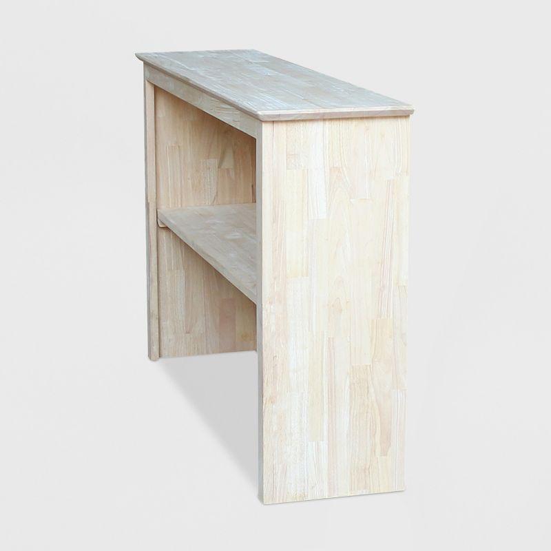 Hutch For Brooklyn Desk Unfinished - International Concepts: Hardwood, Fixed Shelf, 45"x30"