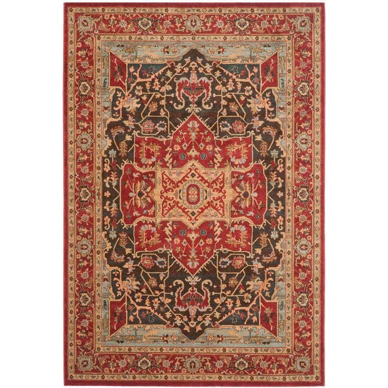 Mahal MAH625 Power Loomed Indoor Area Rug - Red/Red - 6'7"x9'2" - Safavieh.