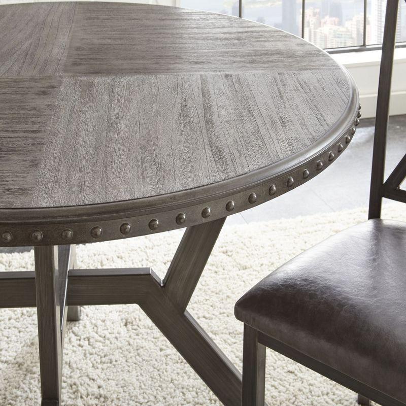 Modern Transitional 45" Round Wood Dining Table in Gray