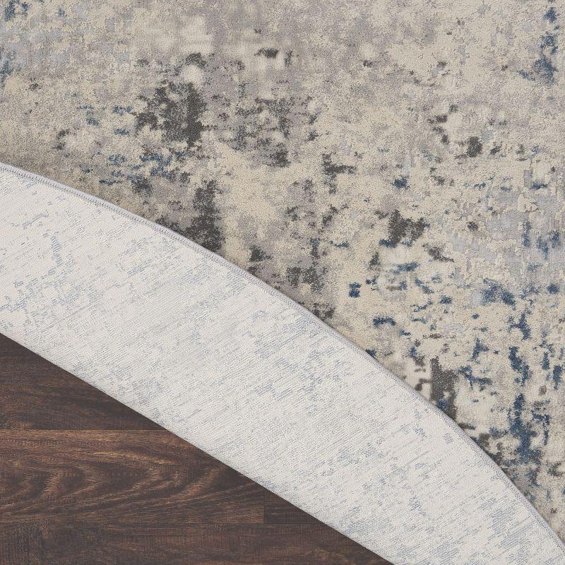 Nourison Rustic Textures Modern Indoor Area Rug Ivory Grey Blue 7'10" x round