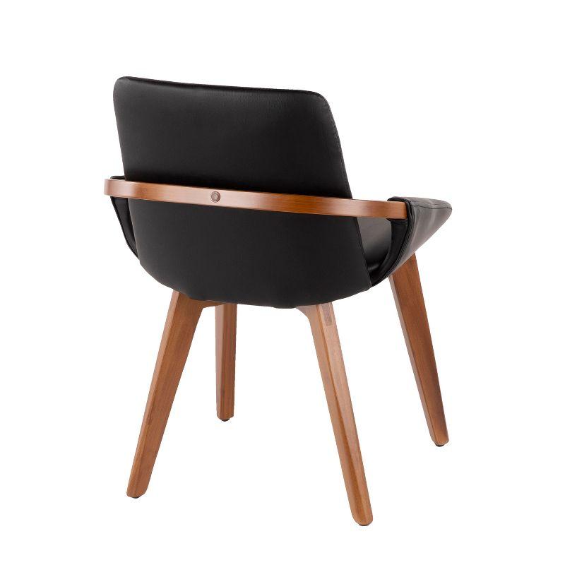 LumiSource Cosmo Mid-Century Modern Chair Black/Walnut: Upholstered, Wood Frame, Floor Protectors