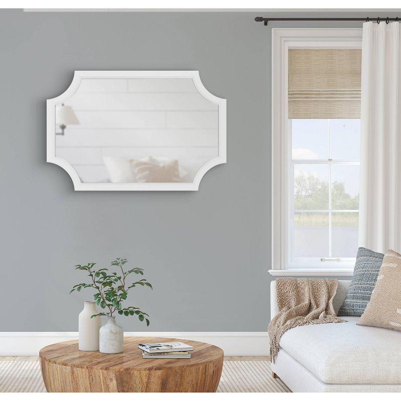 Kate and Laurel Hogan Wood Framed Mirror with Scallop Corners