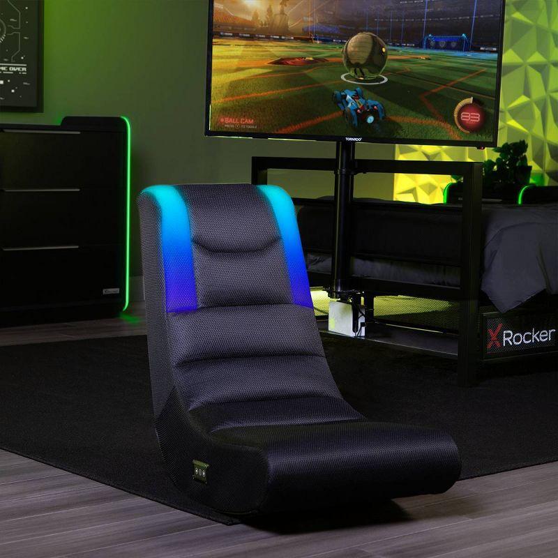 Black Armless Gaming Chair with RGB Lighting