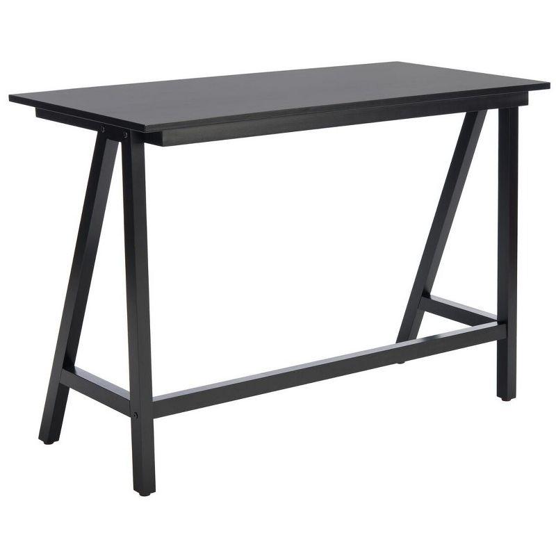 Asymmetrical Black Mahogany Writing Desk with Drawer