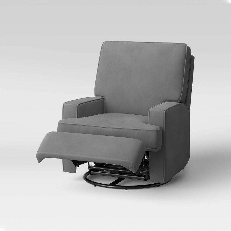 Luann Swivel Gliding Recliner Gray - Baby Relax