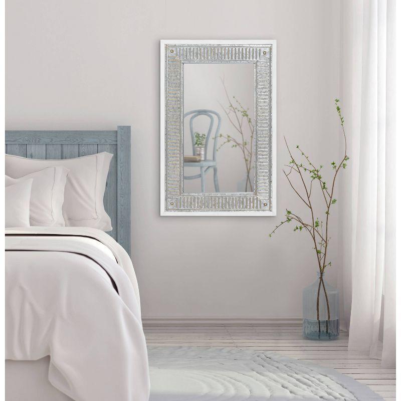 20" x 29.7" Deely Rectangle Wall Mirror White - Kate & Laurel All Things Decor: Modern Style, No Assembly, Wood Frame
