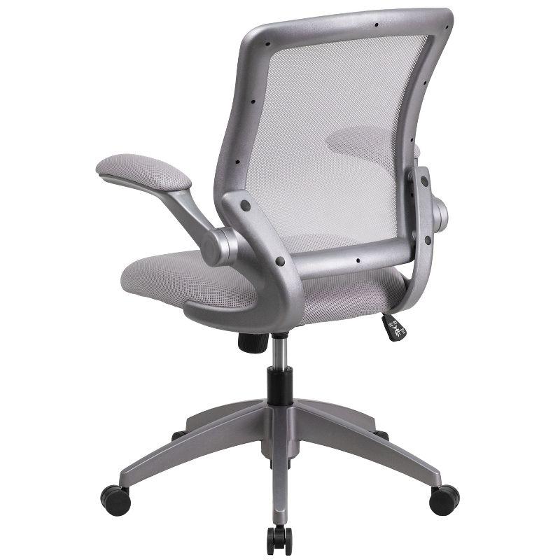 Ergonomic Mid-Back Gray Mesh Executive Swivel Office Chair with Adjustable Arms