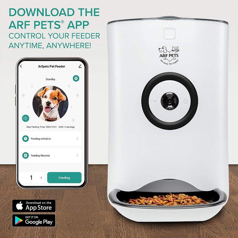 White Wi-Fi Automatic Pet Feeder with Camera