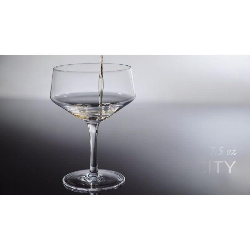 Raye Angled Crystal Coupe Glasses (Set of 4)