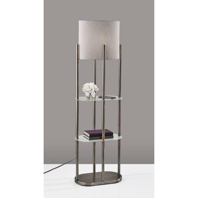 Norman Shelf Floor Lamp Silver - Adesso