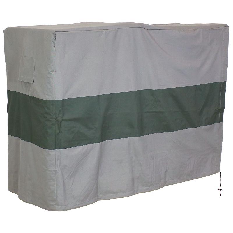 Sunnydaze Outdoor Weather-Resistant Heavy-Duty Polyester with PVC Backing Firewood Log Rack Cover - 4' 2" - Gray and Green