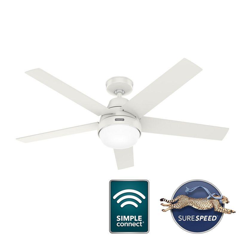 52" Aerodyne 5 - Blade Smart Standard Ceiling Fan with Lights and Remote