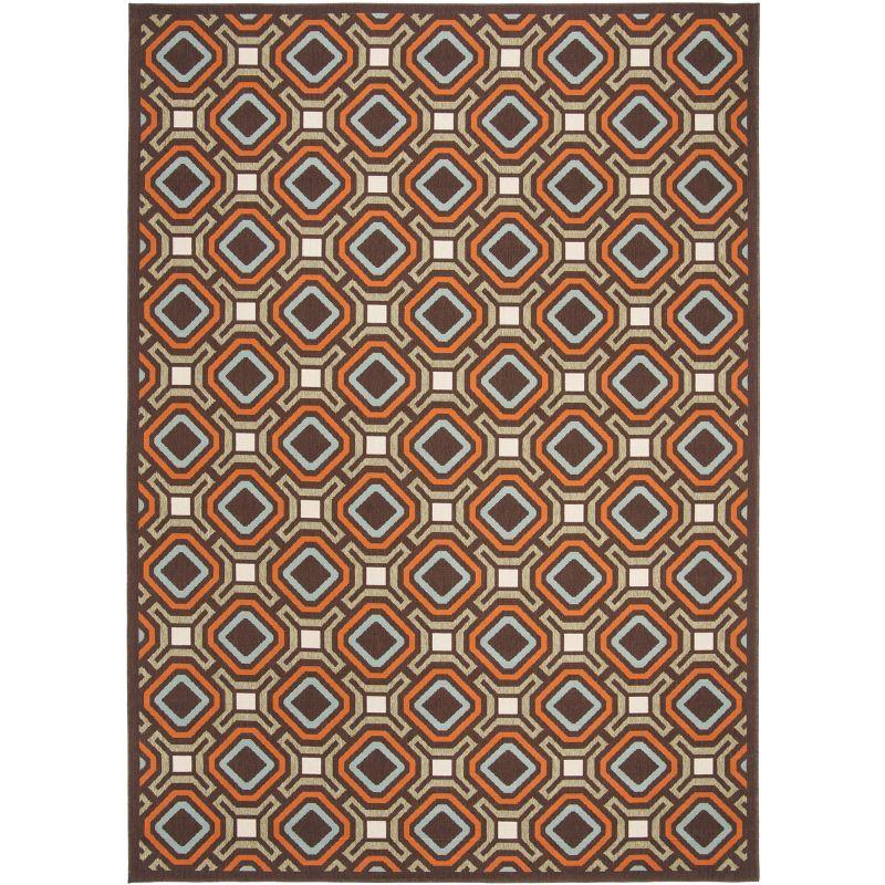 Veranda VER089 Power Loomed Indoor/Outdoor Area Rug - Chocolate/Terracotta - 8'x11' - Safavieh.