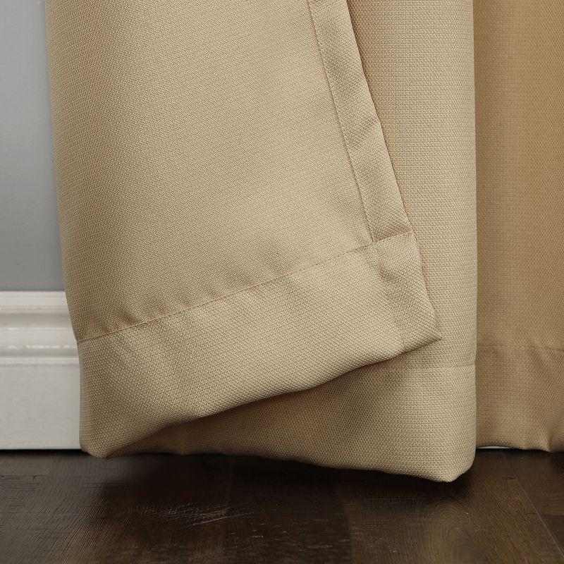 48"x84" No. 918 Semi-Sheer Montego Casual Textured Grommet Curtain Panel Taupe: Modern Light Filtering Panel