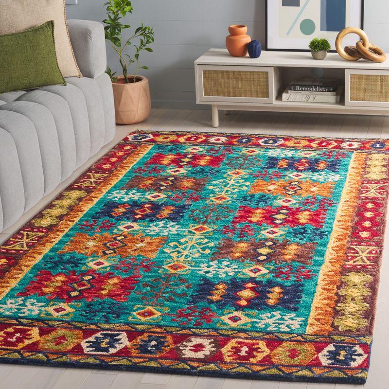 Aspen APN503 Hand Tufted Indoor Area Rug - Blue/Red - 6'x9' - Safavieh