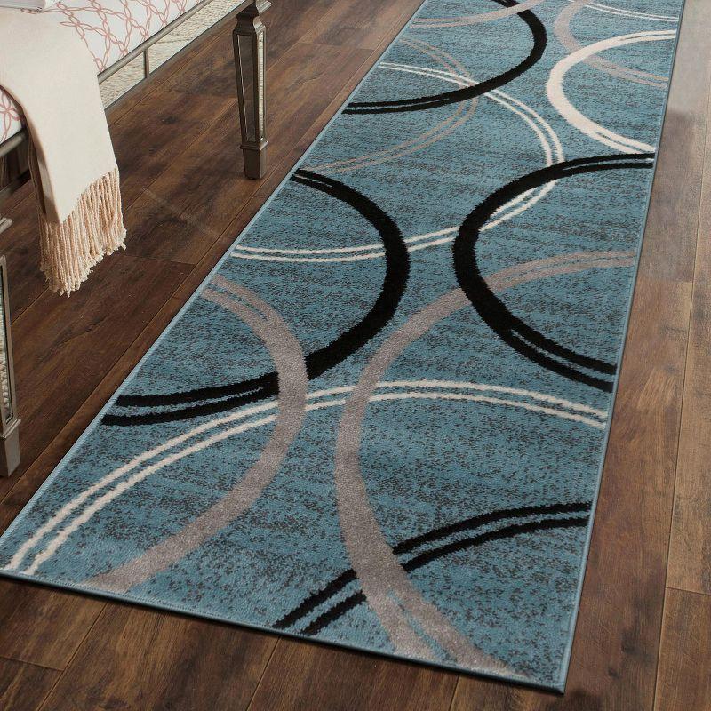 World Rug Gallery Contemporary Abstract Circles Design Area Rug