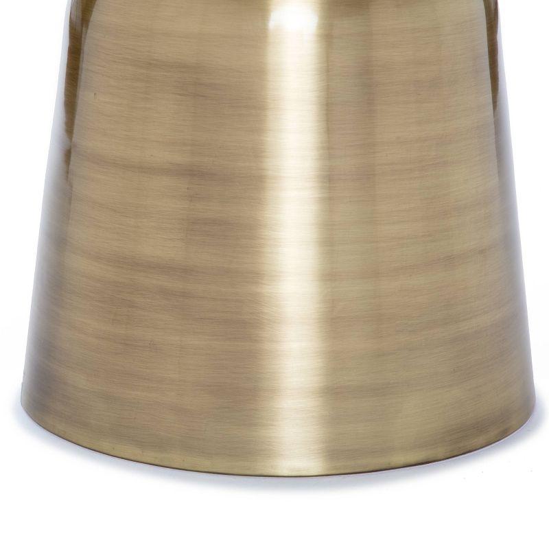 Finch Finch Adler Rothko Accent Side Table, Granite Top, Brushed Brass or Rose Gold Base, Hourglass Shape