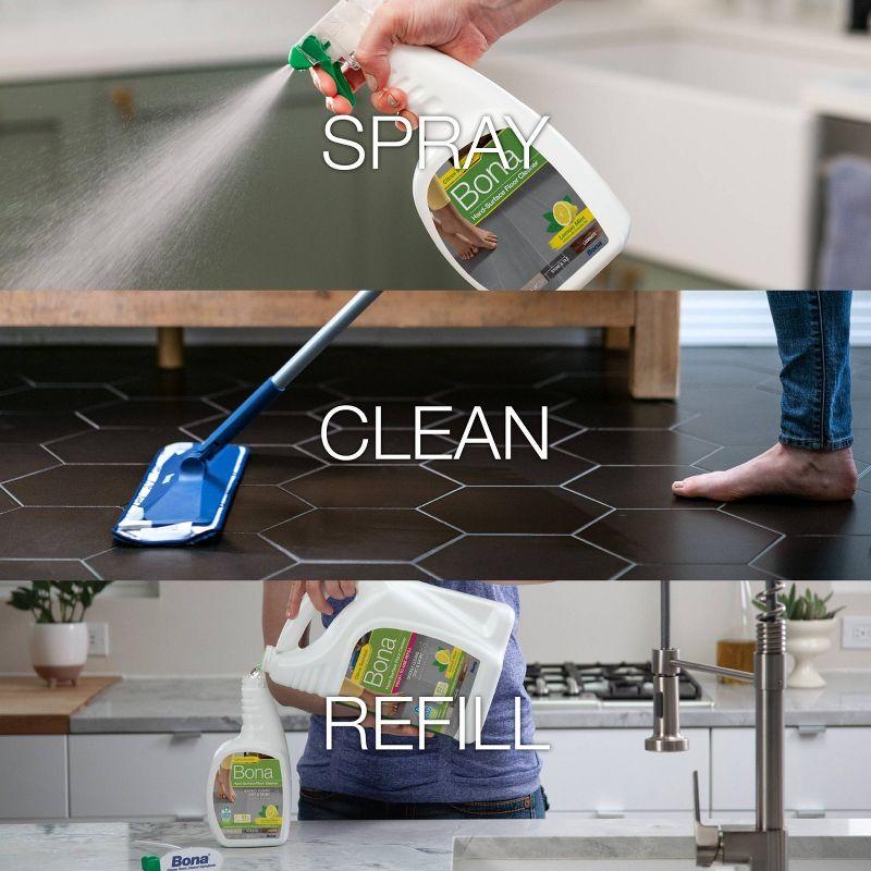 Bona Lemon Mint Cleaning Products Multi-Surface Cleaner Spray + Mop All Purpose Floor Cleaner - 32oz