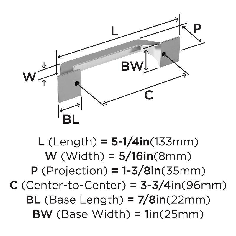 Amerock Exceed 3-3/4 inch (96mm) Center-to-Center Polished Chrome Cabinet Pull