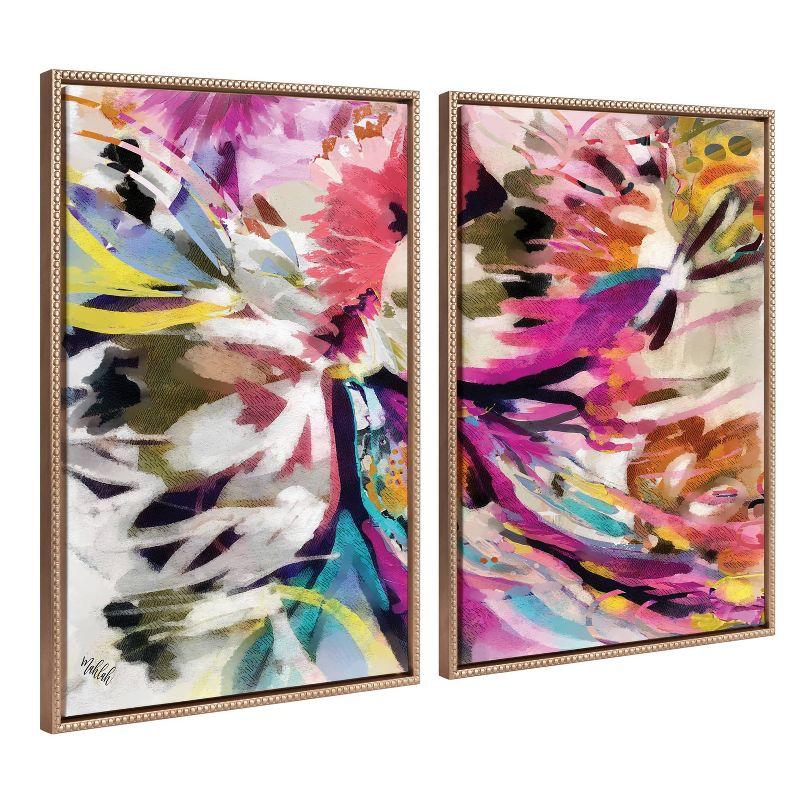 Kate & Laurel All Things Decor (Set of 2) 23"x33" Sylvie Beaded Amaze Left and Right Framed Canvas Art Set by Inkheart Designs Set Gold