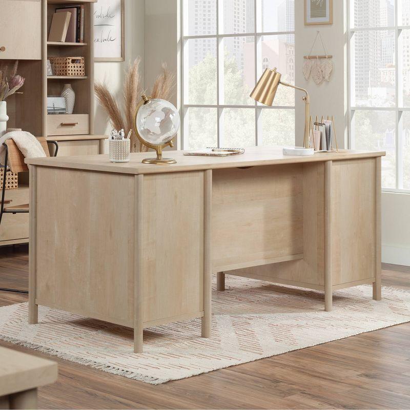 Whitaker Point Executive Desk Natural Maple - Sauder: Home Office Furniture with Storage & Keyboard Tray