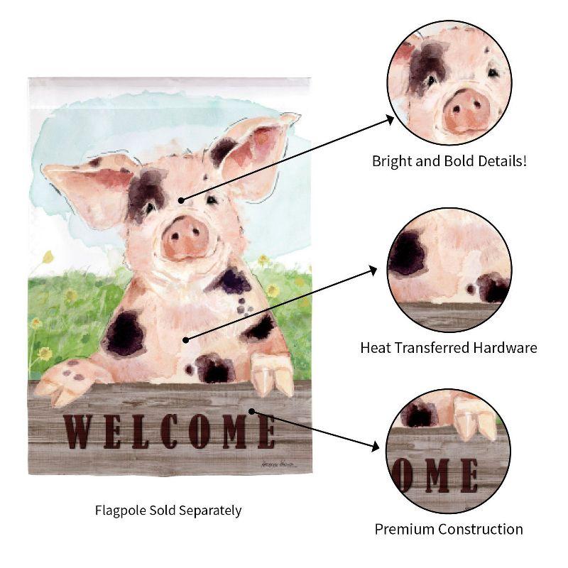 Evergreen Garden Flag Spotted Pig Suede Double Sided Indoor Outdoor Decor 18" x 12.5"