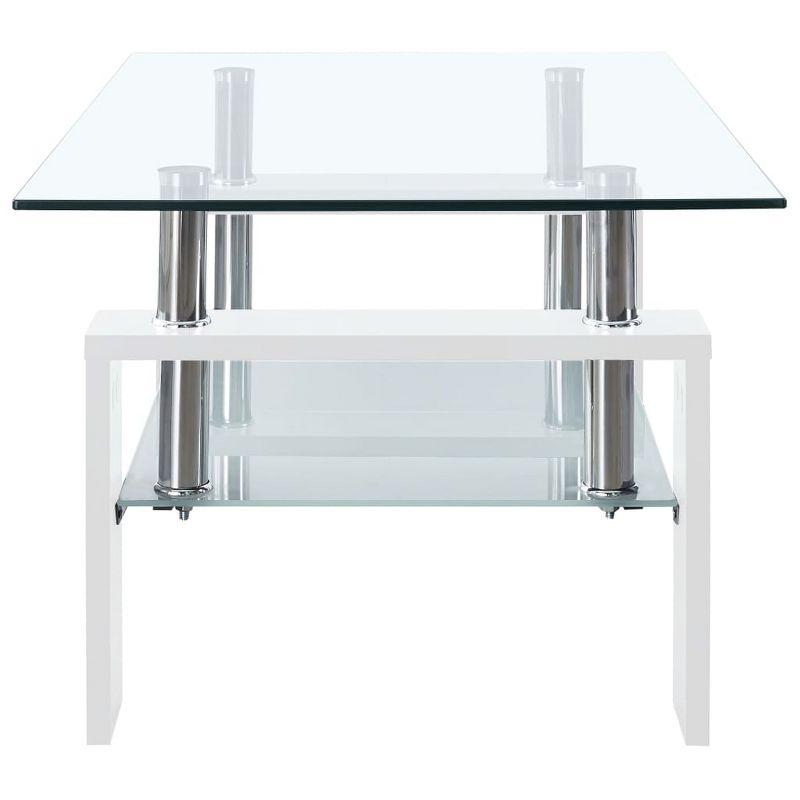 Orren Ellis Paizleigh vidaXL Coffee Table, Tempered Glass Top, Center Table, 37.4''x21.7''x15.7''