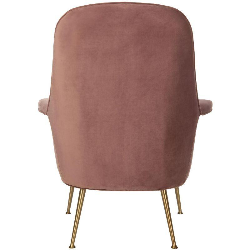Aimee Velvet Arm Chair - SFV4701 - Dusty Rose/Gold - Safavieh Couture