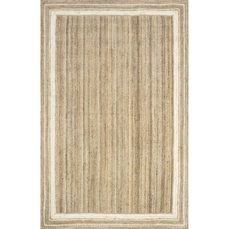 Coastal Cottage Off-White Braided Jute 5' x 8' Area Rug