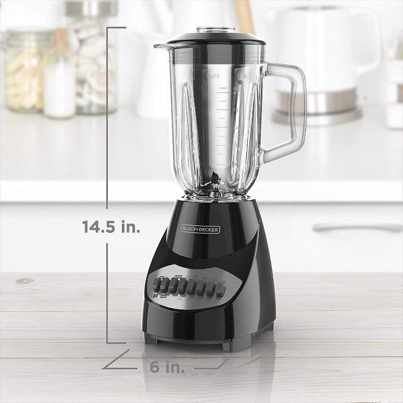 BLACK+DECKER BLACK+DECKER 10-Speed Countertop Blender, BL2010BG, 6-Cup Glass Jar, Dishwasher-Safe, Stainless Steel Blade, Suction Feet