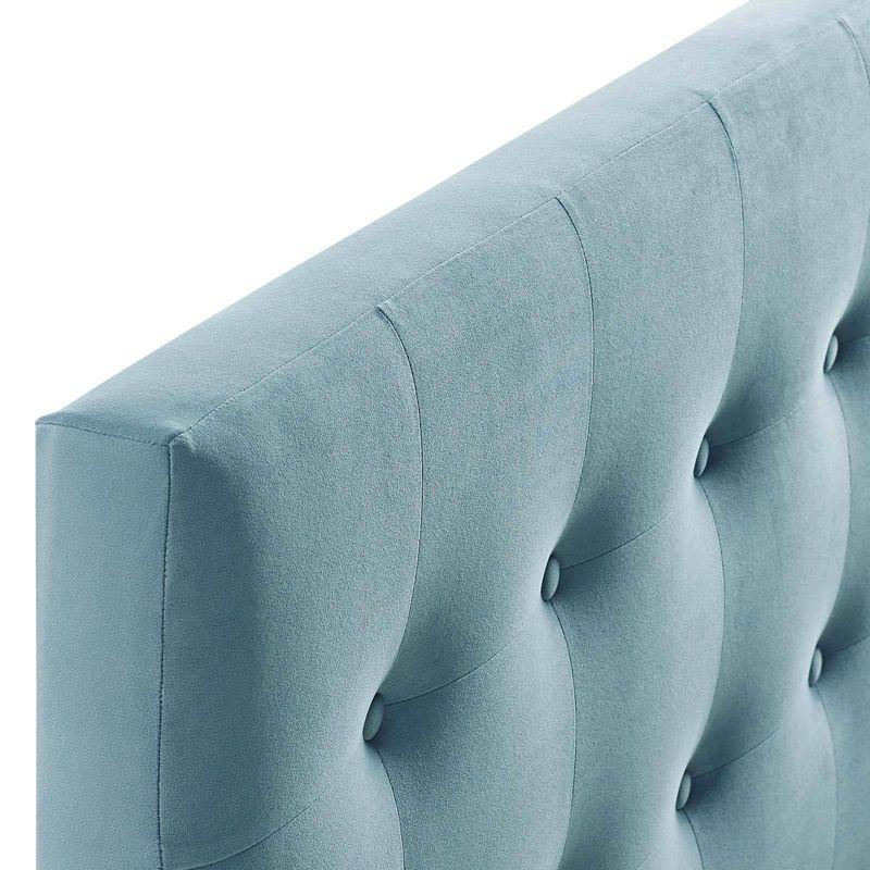 Queen Emily Biscuit Tufted Performance Velvet Headboard Light Blue - Modway: Adjustable Height, Plywood Frame