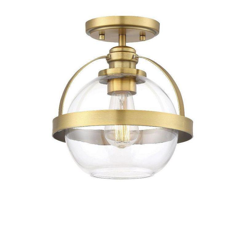 Savoy House Pendleton 1 - Light Semi-Flush Mount in  Warm Brass