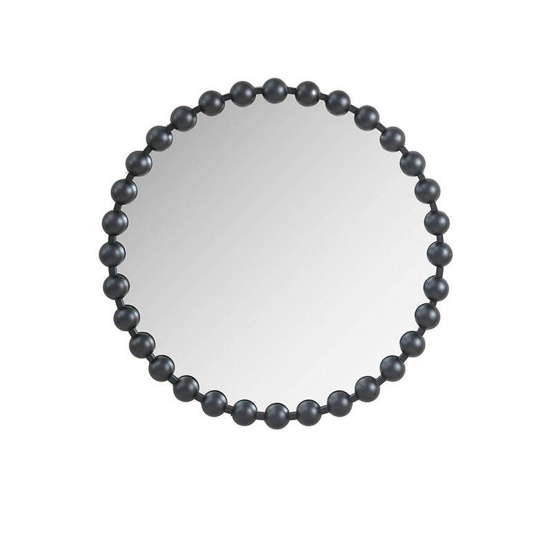 Marlowe Beaded Round Metal Wall Mirror