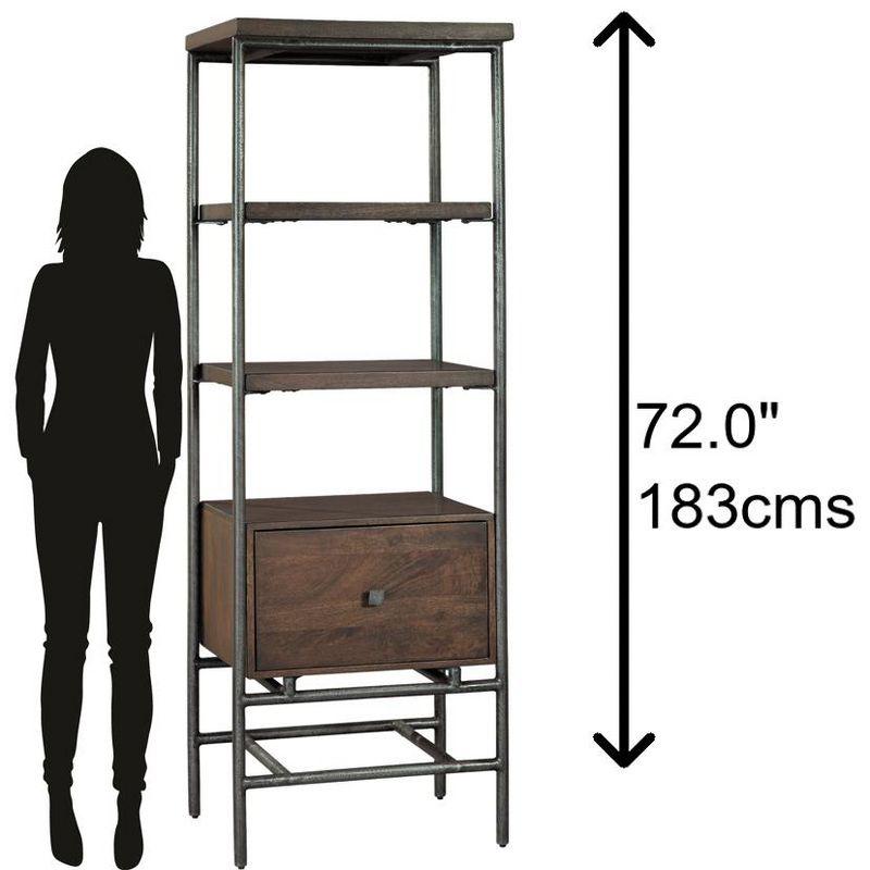 Sedona Transitional 3-Tier Adjustable Wood Bookcase in Brown