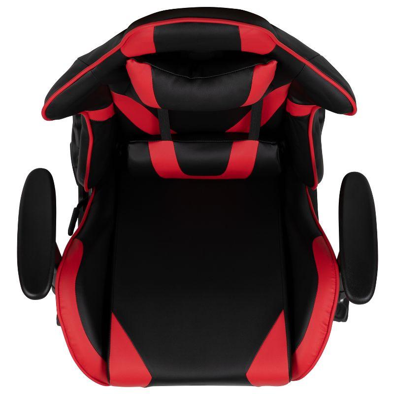 Flash Furniture X30 Gaming Chair Racing Office Ergonomic Computer Chair with Fully Reclining Back and Slide-Out Footrest in Red LeatherSoft