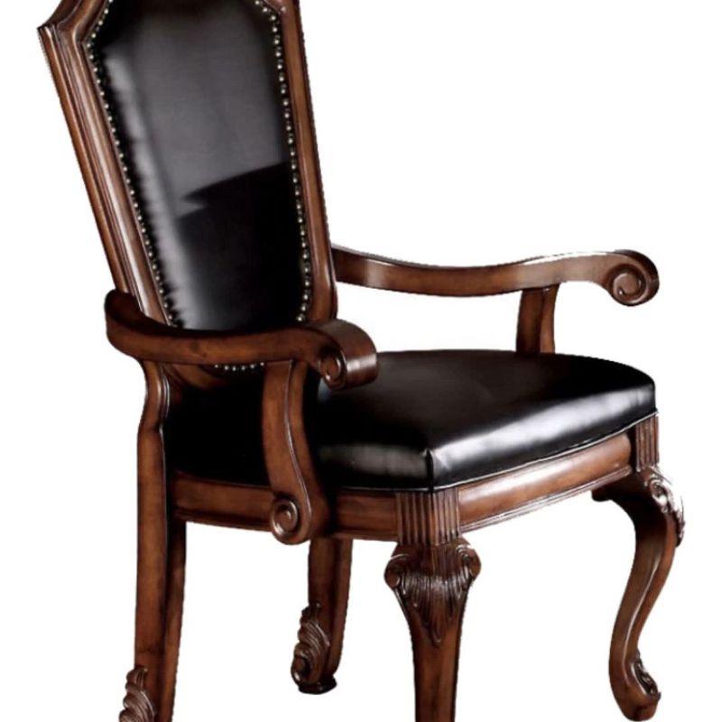 Chateau De Ville Arm Chair (Set-2) in , Black/Cherry (Set of 2)