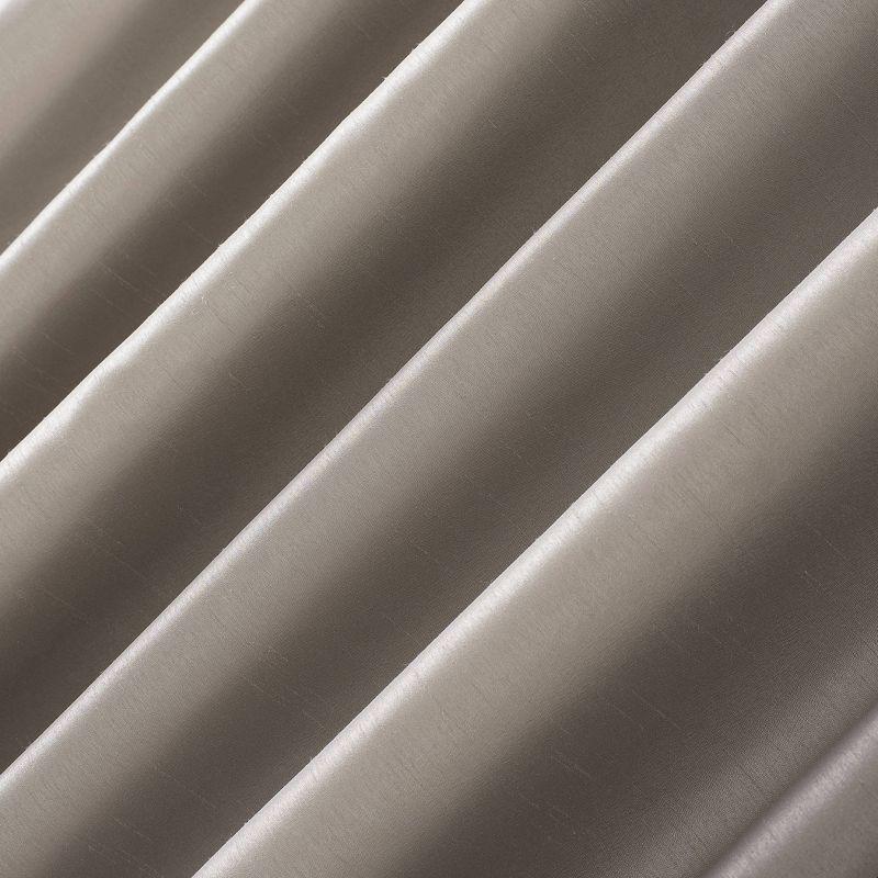 50"x17" Sun Zero Blackout Evelina Faux Dupioni Silk Beaded Tassels Curtain Valance Beige: Window Valance, Solid Pattern