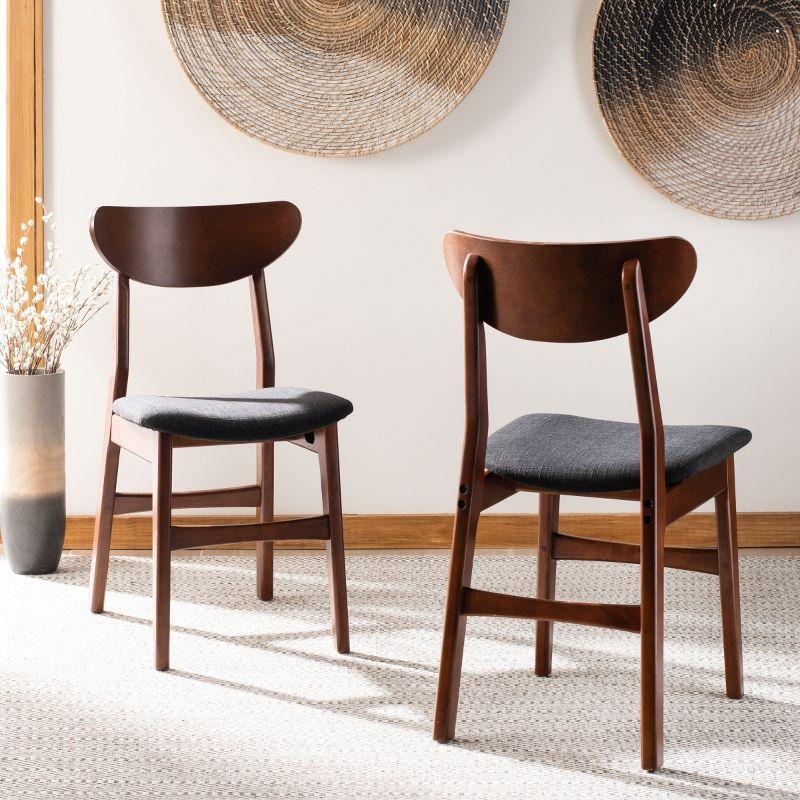 Lucca Retro Dining Chair (Set of 2) - DCH1001 - Walnut/Black - Safavieh