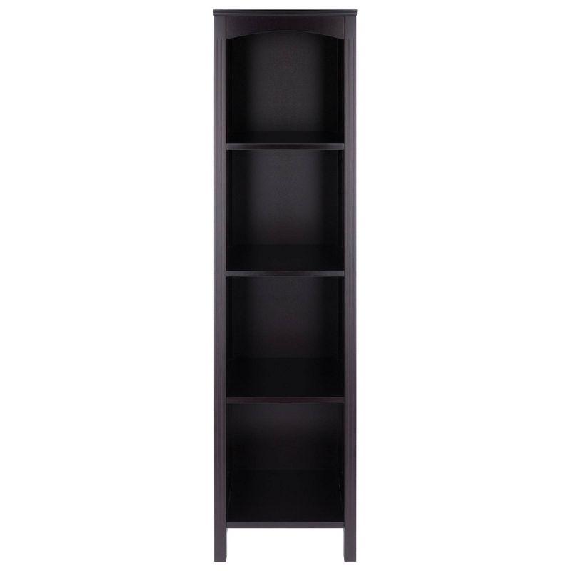 Winsome 55.98" 5pc Terrace Storage Shelf with Baskets Espresso/Chocolate: Slim Design, 4-Tier, Wood Frame