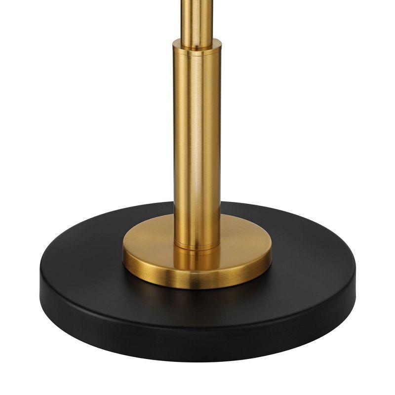 360 Lighting Harlowe Modern Glam Luxury 63" Tall Standing Floor Lamp Skinny Pole Metal Gold Finish Living Room Bedroom House Reading Drum Black Shade