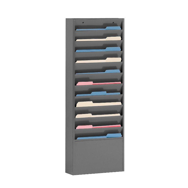 Gray Steel 11-Pocket Vertical Literature Rack