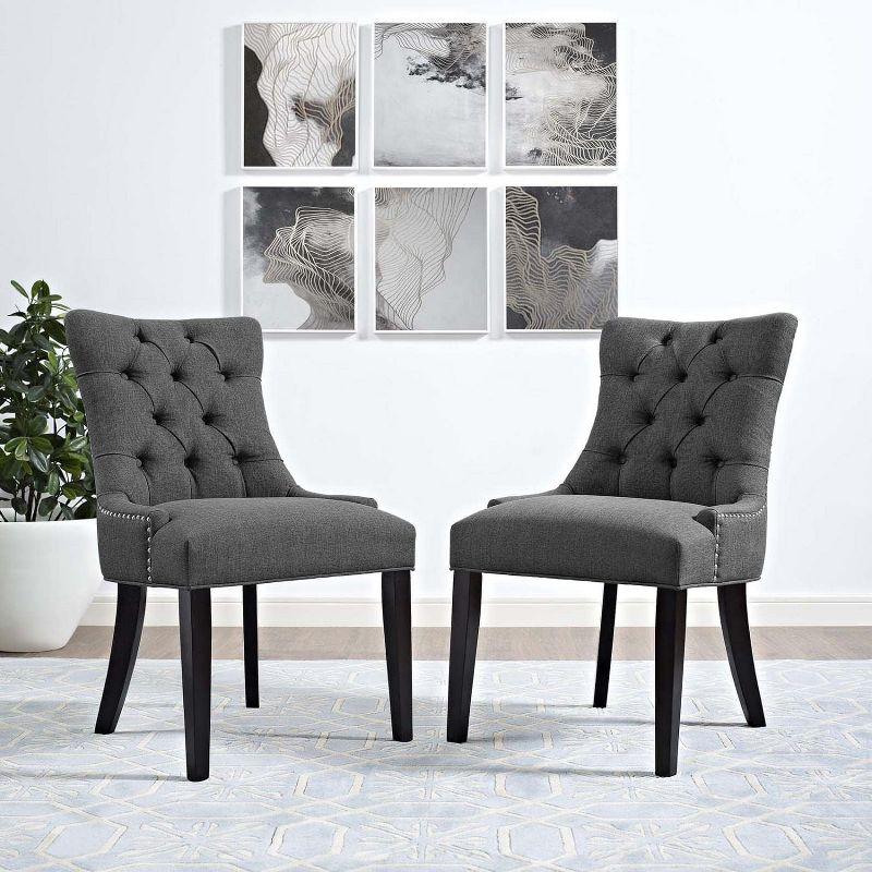 Modway Regent Dining Side Chair Fabric Set of 2 - Gray