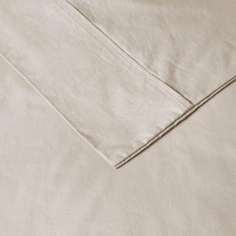 Madison Park Peached Percale 200 Thread Count Relaxed Cotton Percale Sheet Set