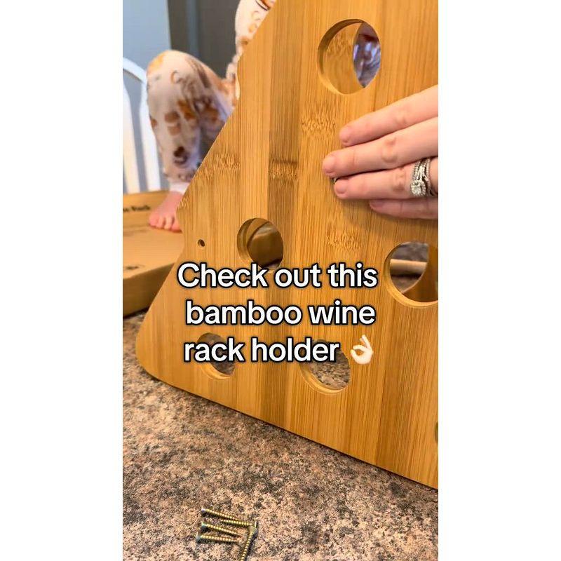 Tirrinia Bamboo Wine Rack, Wine Bottle Holder with Cute Christmas Tree Shape, Wine Rack Freestanding Floor, Wine Racks Countertop for Kitchen Decor, Best Gift for Christmas Decoration & Wine Storage