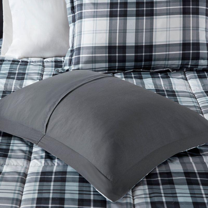 2 Pcs Stylish Plaid Print Comforter Mini Set, All Season Bedding Sets, Cozy Home Textile fits Modern Bedroom Decor, Black/White, Twin/Twin XL
