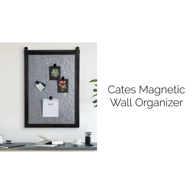 40" x 26" Cates Barn Door Wood Framed Magnet Board White - Kate & Laurel: Office Decor, Playroom Organizer