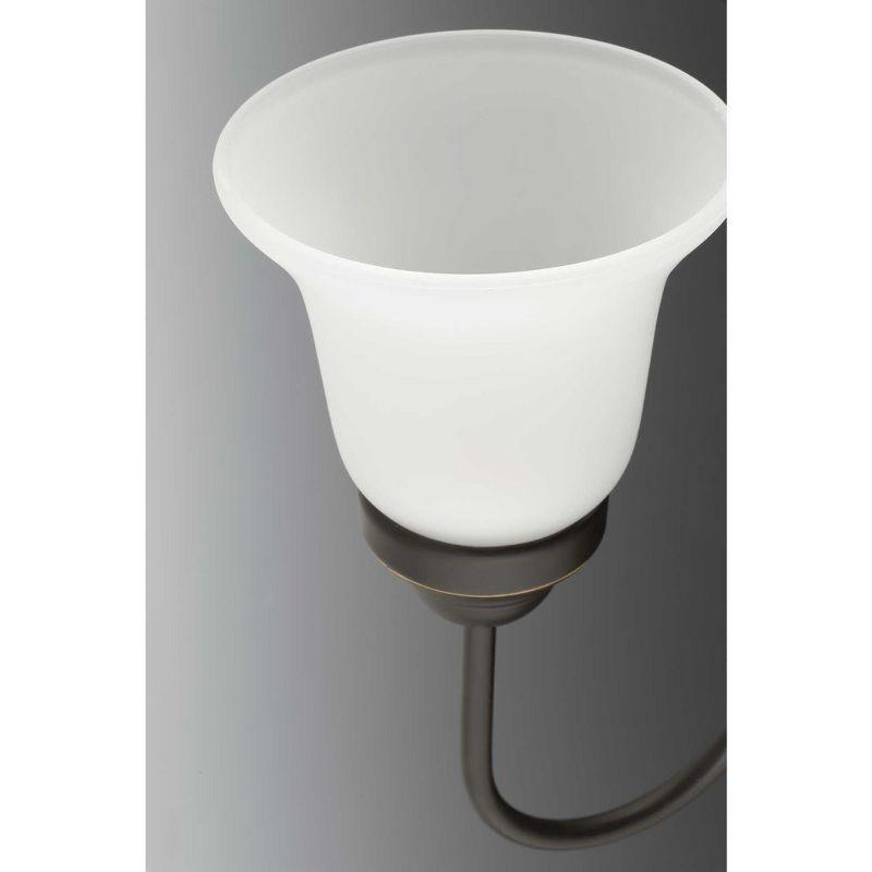 Progress Lighting, Classic Collection, 5-Light Chandelier, Brushed Nickel, Etched Glass Shades